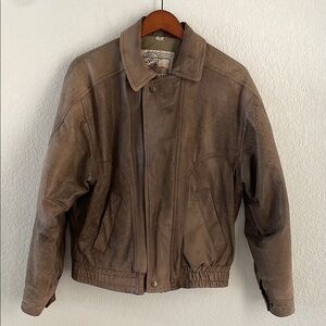 New Zealand Outback Leather Brown Bomber Jacket Coat Men’s Medium